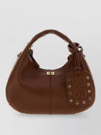 Ganni mini hobo mini studded synthetic leather clutch bag
