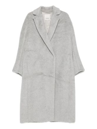 Max Mara notched-collar coat - women - Virgin Wool/Alpaca/Cashmere/Acetate/Cupro - 36 - Grey