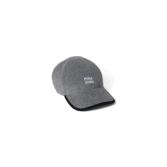 Miu Miu Fleece Baseball Cap, Woman, Grey, Size S