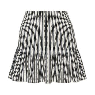 Alexander McQueen Alexander McQueen, Short Skirts, female, Beige, Size: XS Striped Knit Mini Skirt