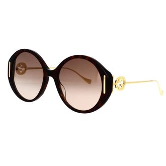 Gucci Round Oversized Sunglasses with Brown Lenses