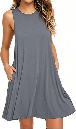 Generic Summer Dresses for Women Elegant V Neck Loose Sleeveless Beach Sundress Ladies Bohemian High Waist Tunic Dress A Line Casual Party Holiday Daily Dress