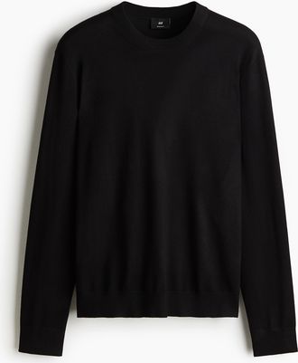H&M Feinstrickpullover in Regular Fit - Schwarz