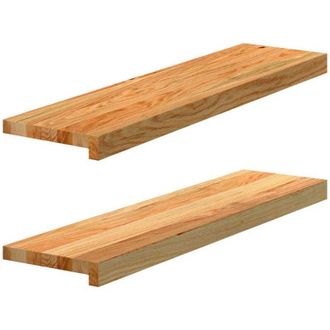 vidaXL vidaXL Davanzali 2 pz Marrone Chiaro 80x20x2 cm Legno Massello Rovere