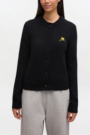 Ganni Black Wool Mix Cardigan - Size XL