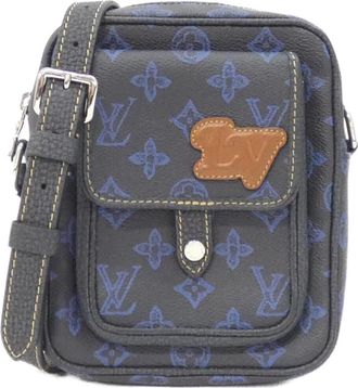 Louis Vuitton Blue Coated Canvas Shoulder Bag (Pre-Owned)
