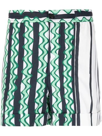 Neil Barrett Zwembroek met abstracte print - Groen