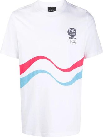 Paul Smith Tshirt SS Crew Neck Dino Small - Heren - T-shirts - Wit - S - Tops