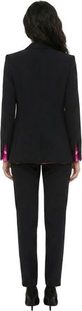 Dolce & Gabbana Contrast Lapel Silk Pant Suit - Black