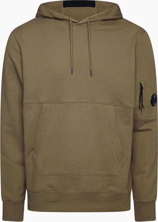 C.P. Company Mens Diagonal Raised Lens Hoodie - Green - Size: 40