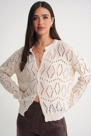 Mixray Textured Knit Cardigan met Knopenluiting