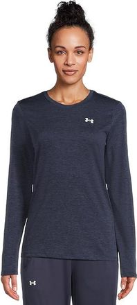 Under Armour Tech Long Sleeve Crew Twist Womens Clothing Midnight Navy/White : LG (US 12-14), Polyester