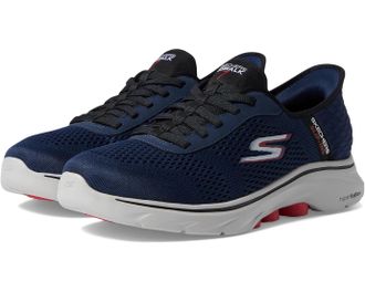 Skechers Mens Skechers GO Walk 7 - Easy On 2 Sneakers Blue Walking Sheos HAWK3119