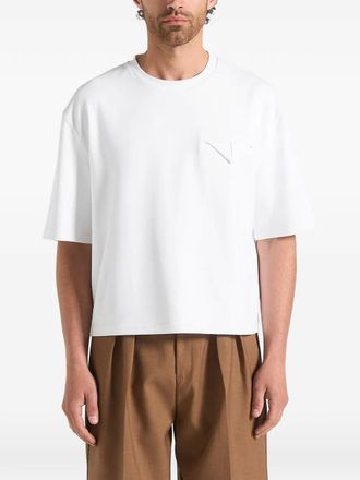 Mani&egrave;re De Voir Leon boxy-fit white crop t-shirt - men - Rayon/Nylon/Polyurethane - L