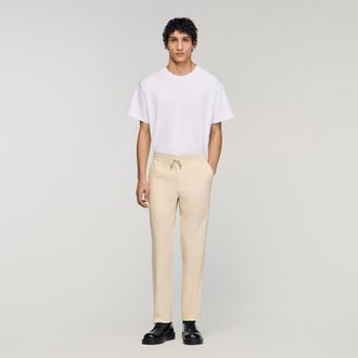 Sandro Elasticated straight-leg trousers