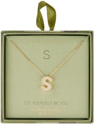 Leith Pavé Cubic Zirconia Initial Pendant Necklace in S- Clear- Gold at Nordstrom Rack