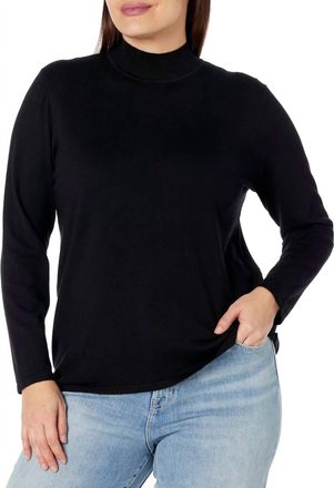 Multiples Mock-Neck Sweater In Black
