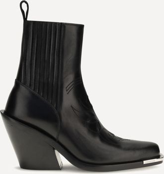 Paco Rabanne Leather cowboy Ankle Boots Female 37