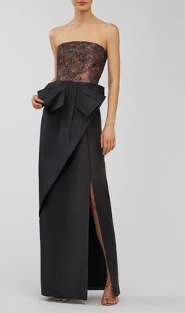 Kay Unger Vanessa Strapless Column Gown in Carbon Multi at Nordstrom Rack, Size 10