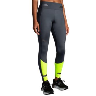 Brooks Womes Run Visible Tight Pants In Asphalt/nightlife
