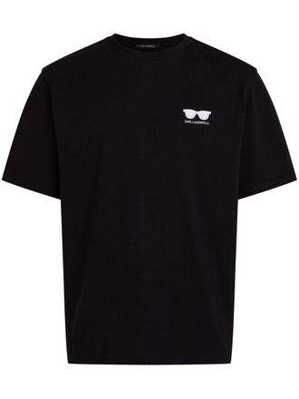 Karl Lagerfeld embroidered T-shirt - men - Organic Cotton - S - Black