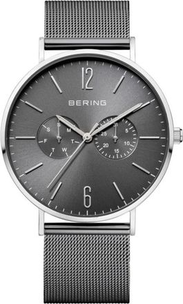 Bering Herenhorloge Classic 40 mm Armband Milanese 14240-309 - Heren - Horloges - Grijs - ONE Size - Accessoires