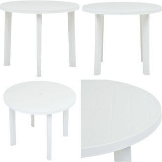 vidaXL Tavolo da Giardino Bianco 89 cm in Plastica - Tavolo da patio - Tavolo da veranda