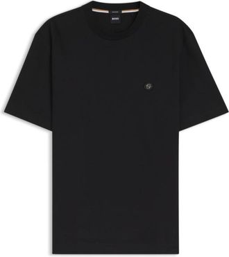 BOSS Mercerized-cotton T-shirt with Double B monogram