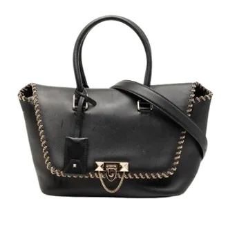 Valentino Pre-owned Handbags, female, Black, Size: ONE SIZE Pre-owned The Demilune Handbag