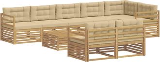 vidaXL Conjunto De Sof&aacute;s De Exterior 9 Uds. Y Beige Vidaxl