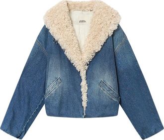 Isabel Marant Charone jack met bontkraag - Blauw