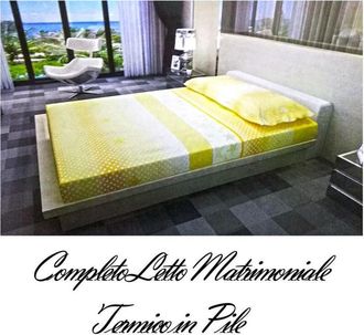 Trade Shop Trade Shop - Completo Da Letto In Pile Lenzuolo Sopra E Sotto 2 Copricuscino Giallo Pois