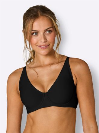 Naturana T-Shirt-BH NATURANA, Damen, Gr. 85, Cup E, schwarz, 84% Polyester, 16% Elasthan, BHs T-Shirt-BH