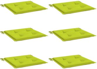 vidaXL Cojines De Silla De Jard&iacute;n 6 Uds Tela Oxford Verde 40x40x4 Cm Vidaxl