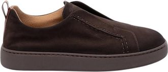 Santoni Brown Victory Sneakers