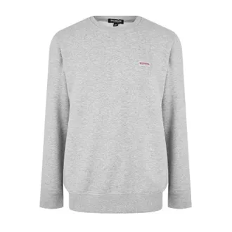 True Religion Heren-sweatshirt met logo en fleecevoering (Grijs)