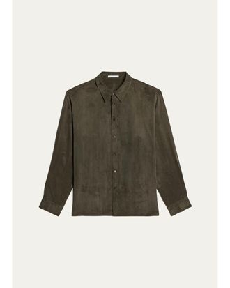 Helmut Lang Mens Fluid Lyocell and Viscose Button-Down Shirt