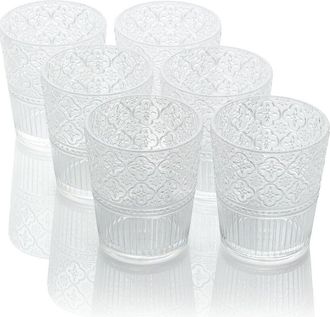 Certified International Set Of 6 Victoria 16Oz Acrylic Double Old-Fashioned Glasses