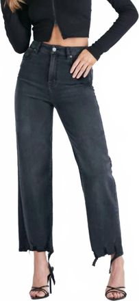 Hidden Jeans Tracey High Rise Relaxed Straight Jean In Dark Cuff