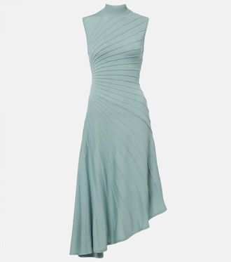 Alaia Ray asymmetric virgin wool midi dress