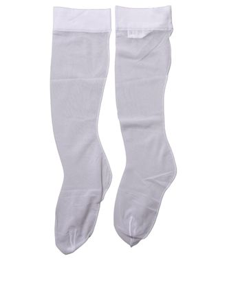 Dolce & Gabbana Knee-High Sheer Nylon Socks - White