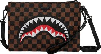 Sprayground Check 2 Emboss Crossover Clutch - Dames - Schoudertassen - Bruin - ONE Size - Leer - Tassen