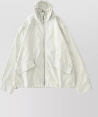 STUDIO NICHOLSON drawstring collar zip jacket long sleeves