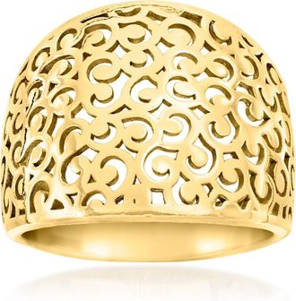 Ross-Simons 18kt Gold Over Sterling Filigree Ring
