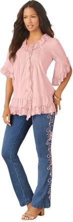 Roaman's Whitney Lace Shirt in Soft Blush at Nordstrom, Size 34