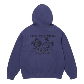SUPREME FW25 President Hooded Sweatshirt Washed Navy FW25SW80-WASHED-NAVY