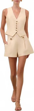 Zimmermann Luna Wool Silk Tailored Short In Cream