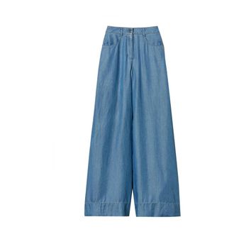 Twin-Set Straight Denim Pant - female - ACTITUDE - Wide Jeans - Blue - S - Jeans