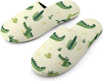Generic Alligators Cactus Mens House Slippers Slip Indoor Slipper On Shoes Warm Outdoor