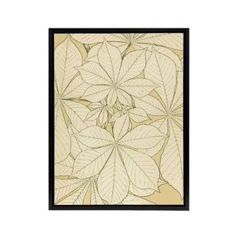 Artery8 Leaves From Nature No 1 Botanical Jones Vintage Framed Canvas Wall Art in Beige | Size: W24 x H32